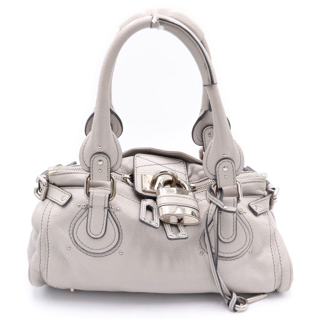 Chloe (クロエ) パディントン ハンドバッグ ライトグレー レザー ゴールド金具 72,600円