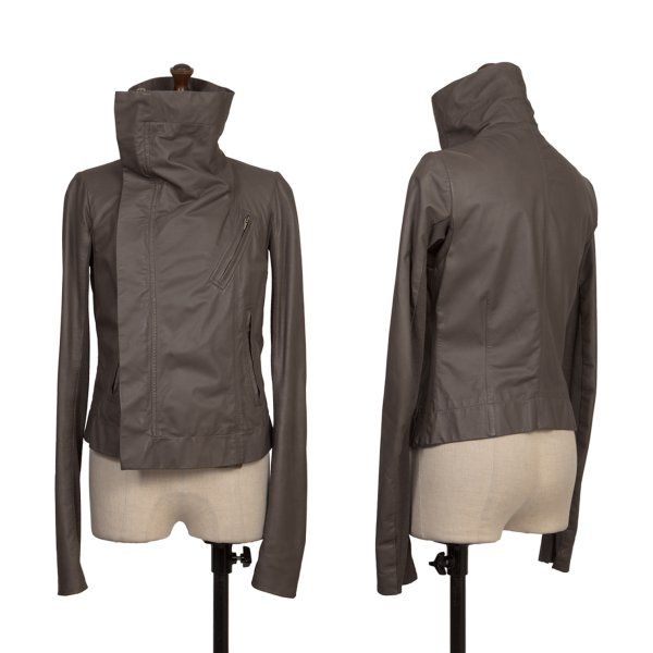 リックオウエンスRick Owens レザーハイネックラップライダース