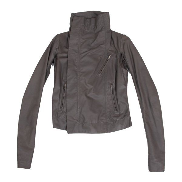 リックオウエンスRick Owens レザーハイネックラップライダース