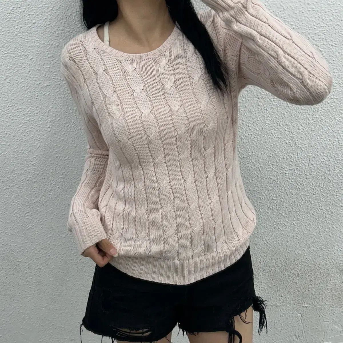 ポロラルフローレン 白ポニー いちごミルク ケーブル編み ニット 10,326円