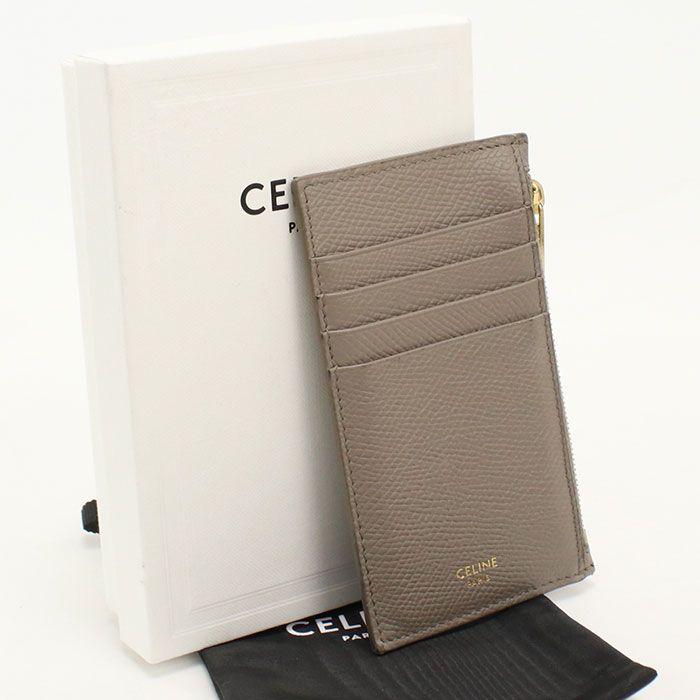 CELINE セリーヌ ジップコンパクトカードホルダー フラグメントケース 10B683 小銭入れ カーフ【中古】 レディース