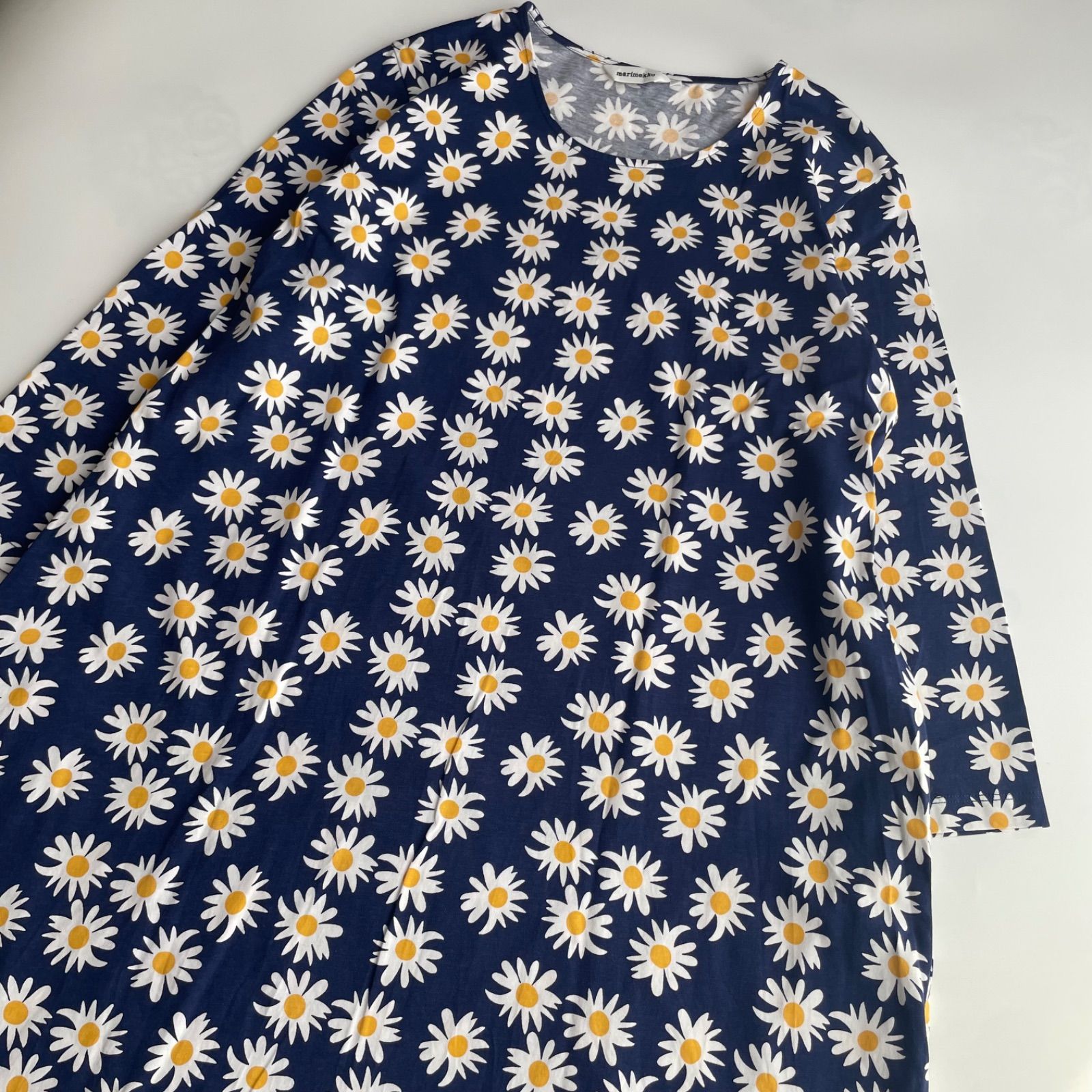 マリメッコ marimekko 七分袖 ワンピース Rakastaa ei rakasta