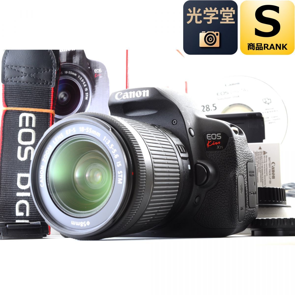 Canon EOS Kiss X7i 一眼レフ デジタルカメラ EF-S 18-55mm f/3.5-5.6 IS STM レンズ キヤノン 36,335円