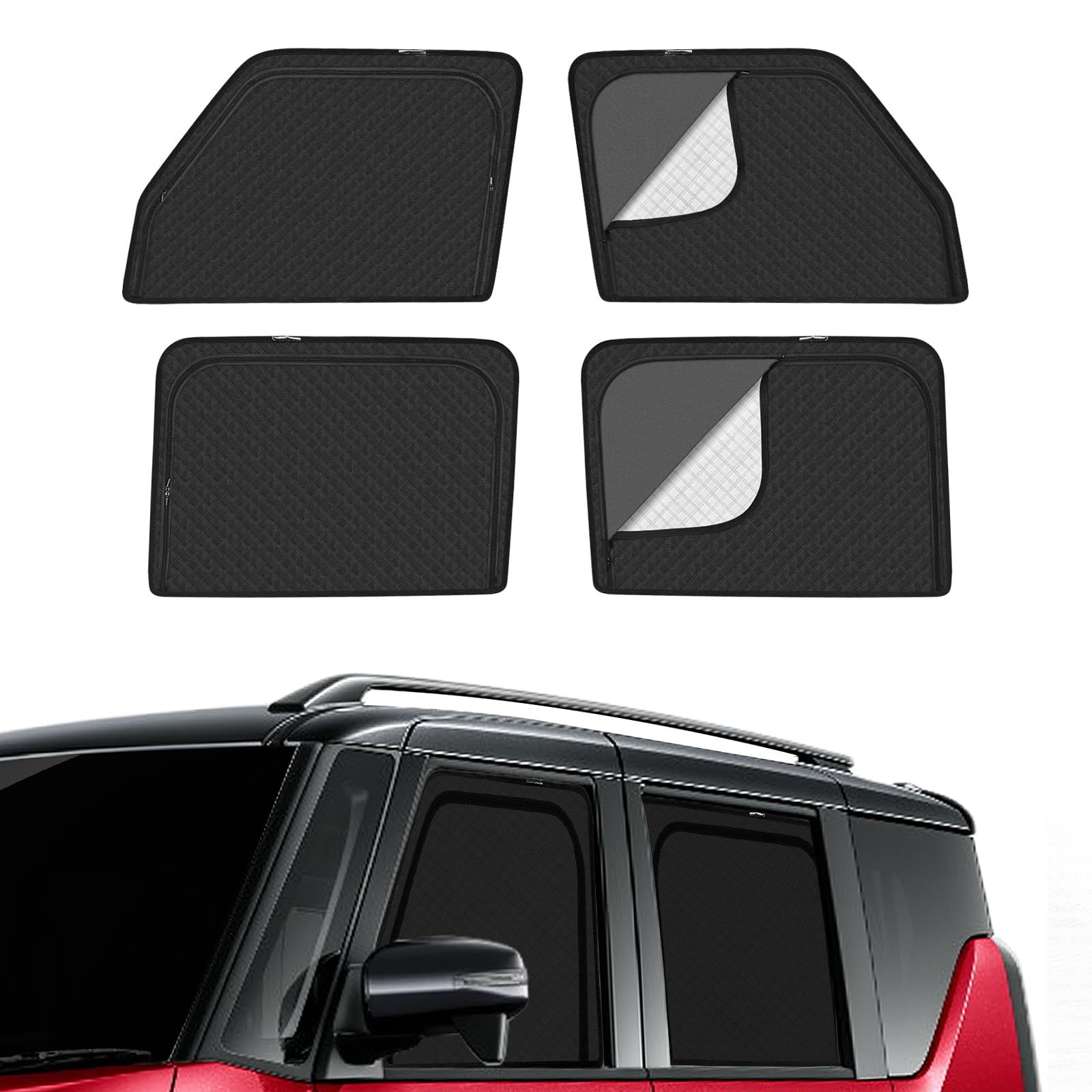三菱 デリカミニ B3系 車種専用 メッシュカーテン サンシェード 遮光 換気 DelicaMINI B34A B35A B37A B38A サイド用 2in1 カーテン 日除け 虫避け マグネット カーシェード 通風 UVカット運転席 助手 075d8658