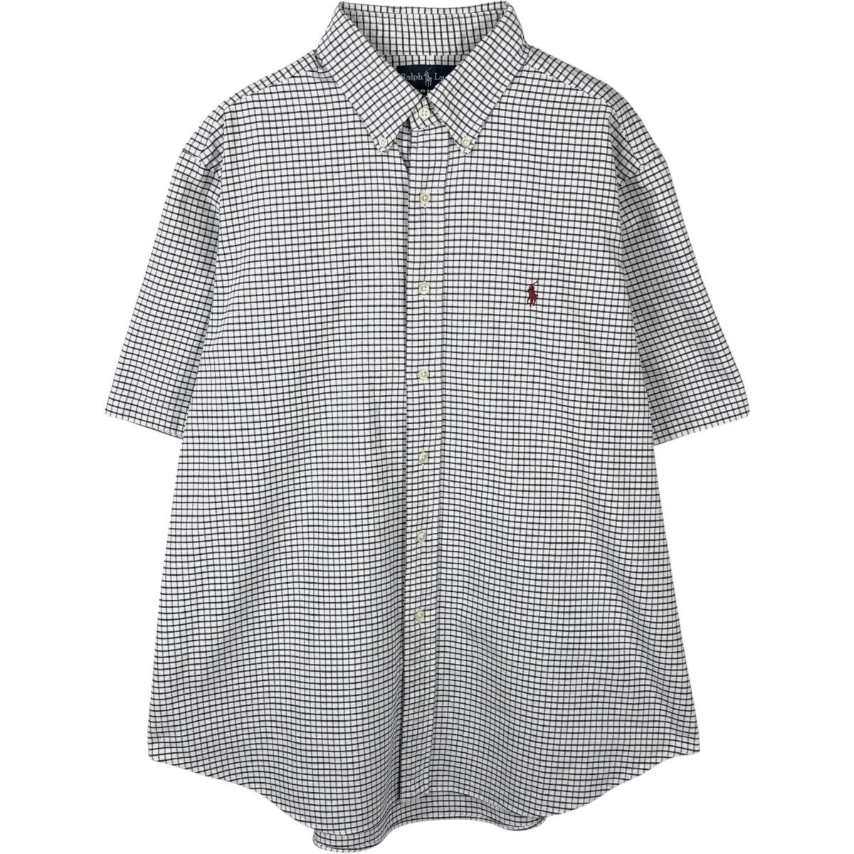 古着 ラルフローレン Ralph Lauren CLASSIC FIT クラシックフィット 半袖 ボタンダウン チェックシャツ メンズXL相当/eaa665043