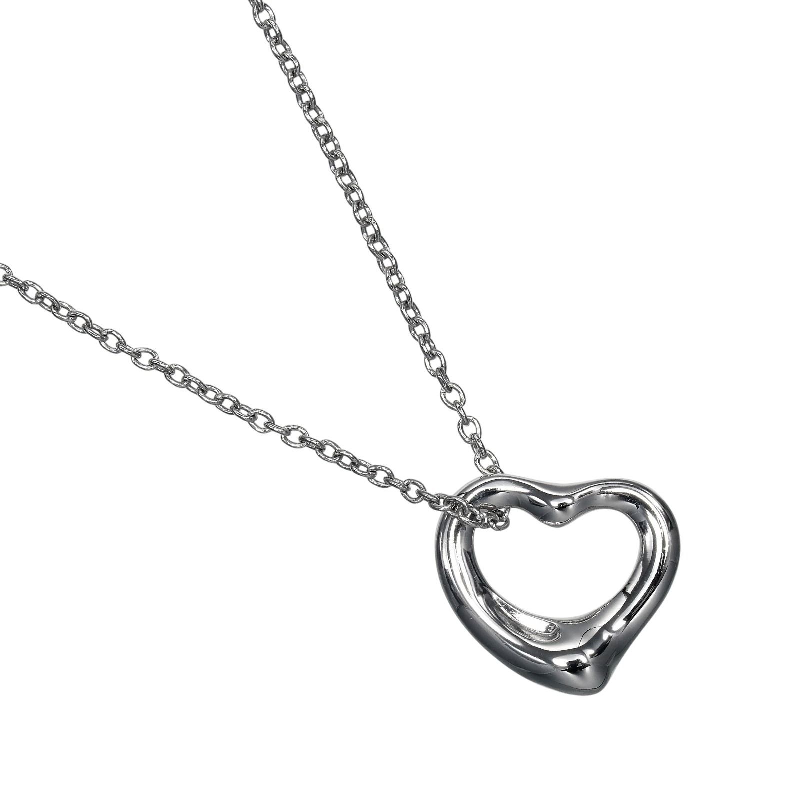 【TIFFANY&Co.】ティファニー オープンハート Pt950プラチナ レディース 3.7g ネックレス