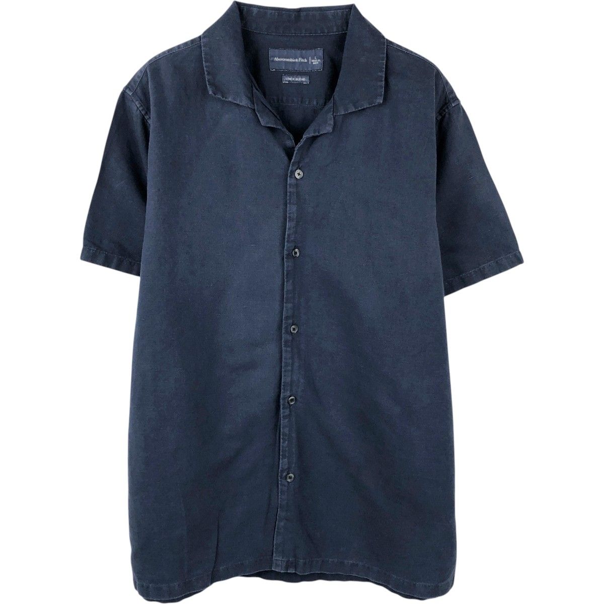 古着 アバクロンビーアンドフィッチ Abercrombie&Fitch 半袖 オープンカラー リネン×コットンシャツ メンズL相当/eaa663886