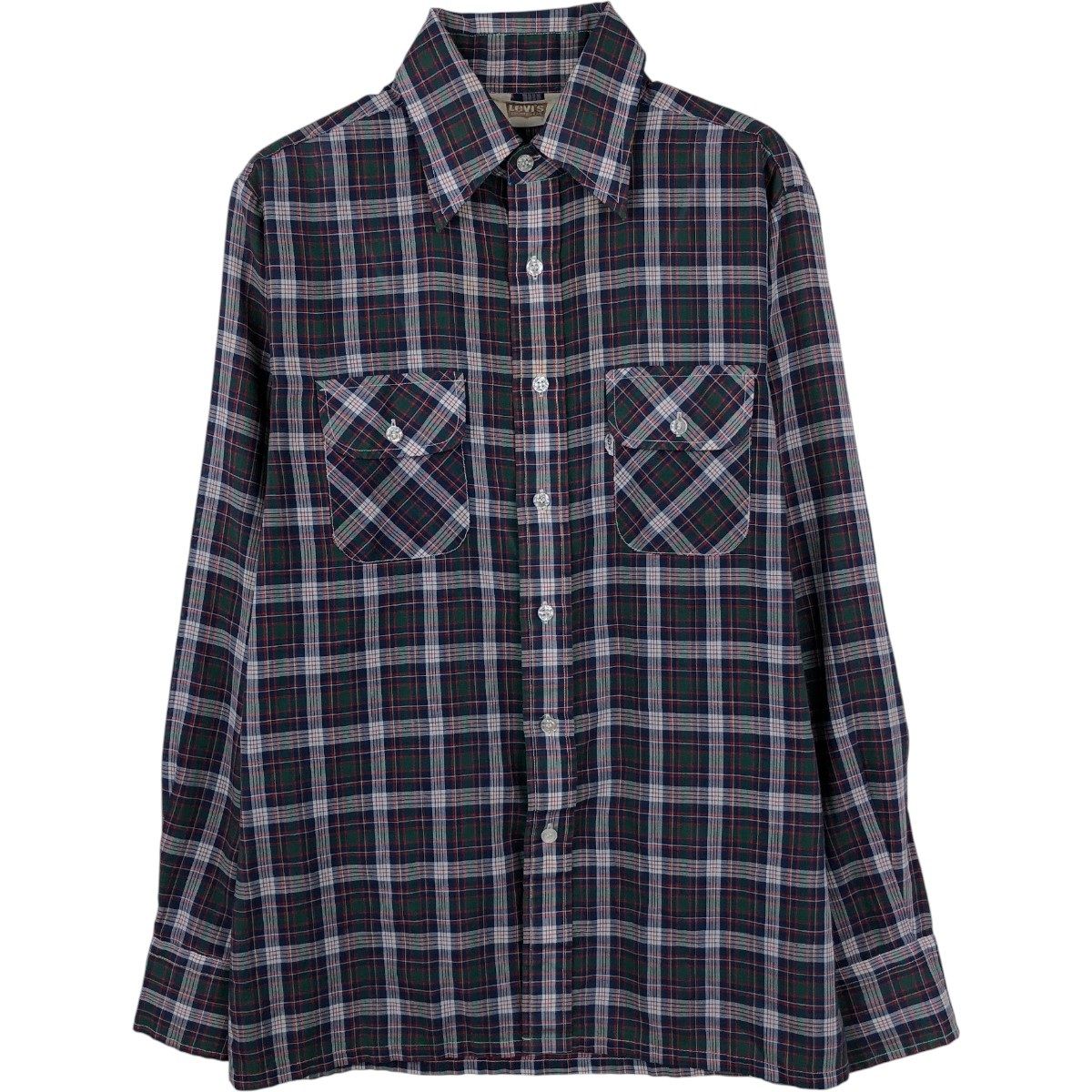 古着 70年代 リーバイス Levi's ビッグE BIG E 長袖 チェックシャツ メンズM相当 ヴィンテージ/eaa659938