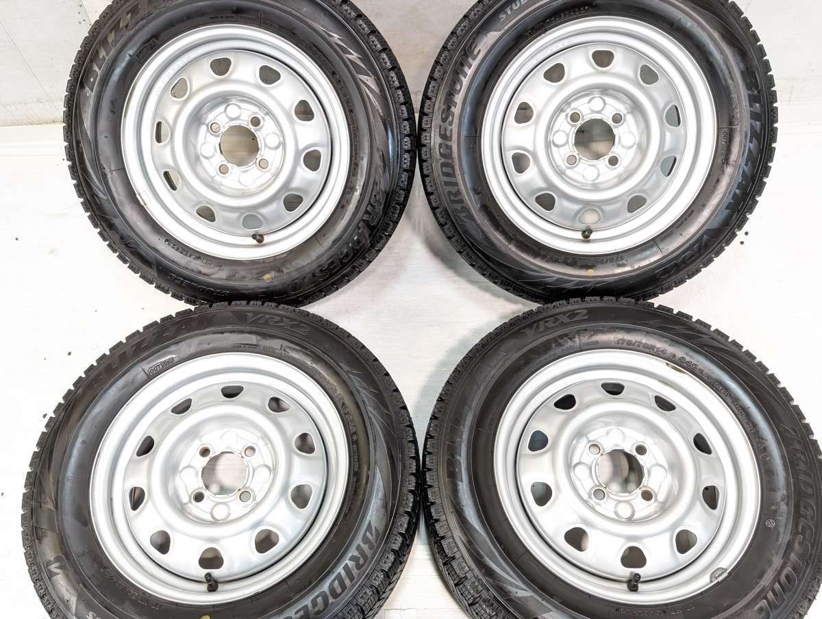 175/70R14 ブリヂストン ブリザック VRX2 　 TOPY T26 14x5.0 100-4穴 中古タイヤ スタッドレスタイヤ ホイールセット 4本セット w14260711088