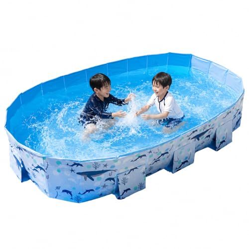 ms折りたたみプール 3.0ｍ 大型 空気入れ不要 【子供たちを笑顔にするプール】子供用 家庭用 折りたたみ (イルカ, 3.0m)