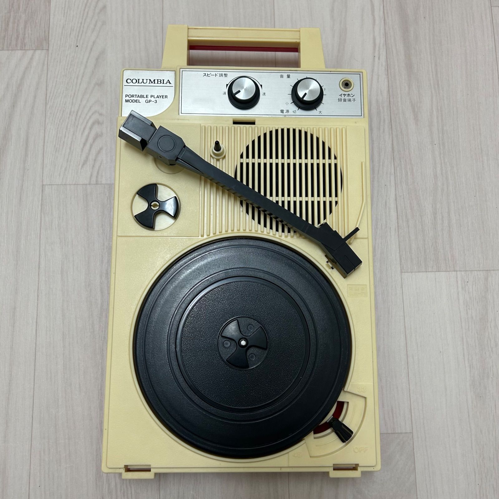 COLUMBIA ポータブルレコードプレーヤー GP-3 レッド 再生確認済