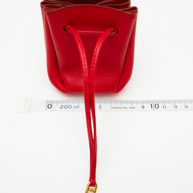 HERMES エルメス ヴェスパ ポーチ レッド 赤 レザー 巾着 ミニポーチ