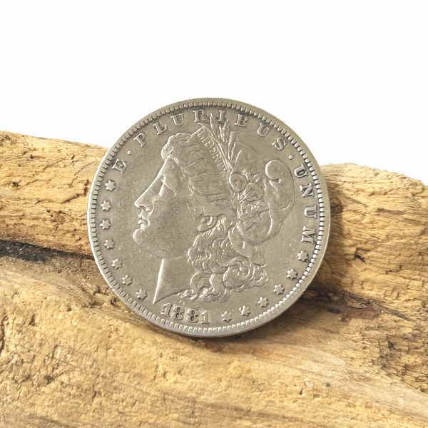 coin-48 モルガン銀貨 1881年 1ドル コイン 【銀90％】コンチョ