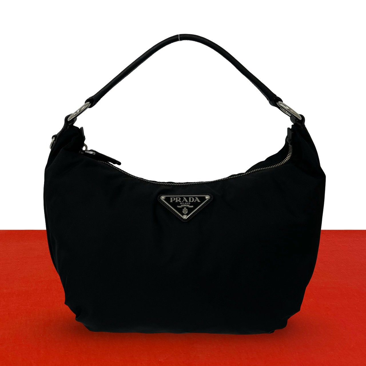a1548 PRADA【プラダ】 ワンショルダーバッグ 三角ロゴ 三角プレート ワンショルダーバッグ 三角 PRADA - 美品 希少色 PRADA テスート ワン
