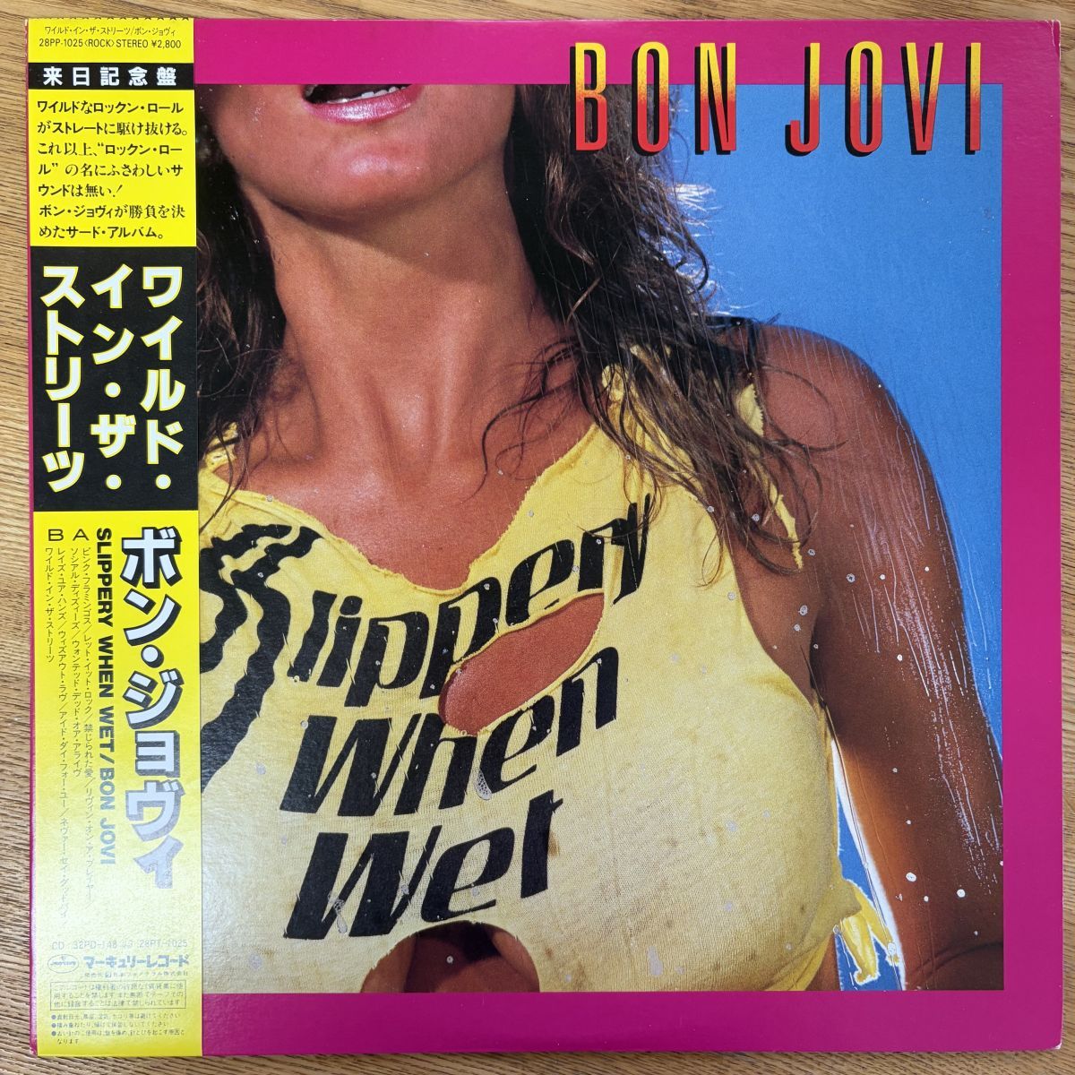 帯付LP/Bon Jovi/Slippery When Wet/28PP-1025 [レコード/record/LP ]