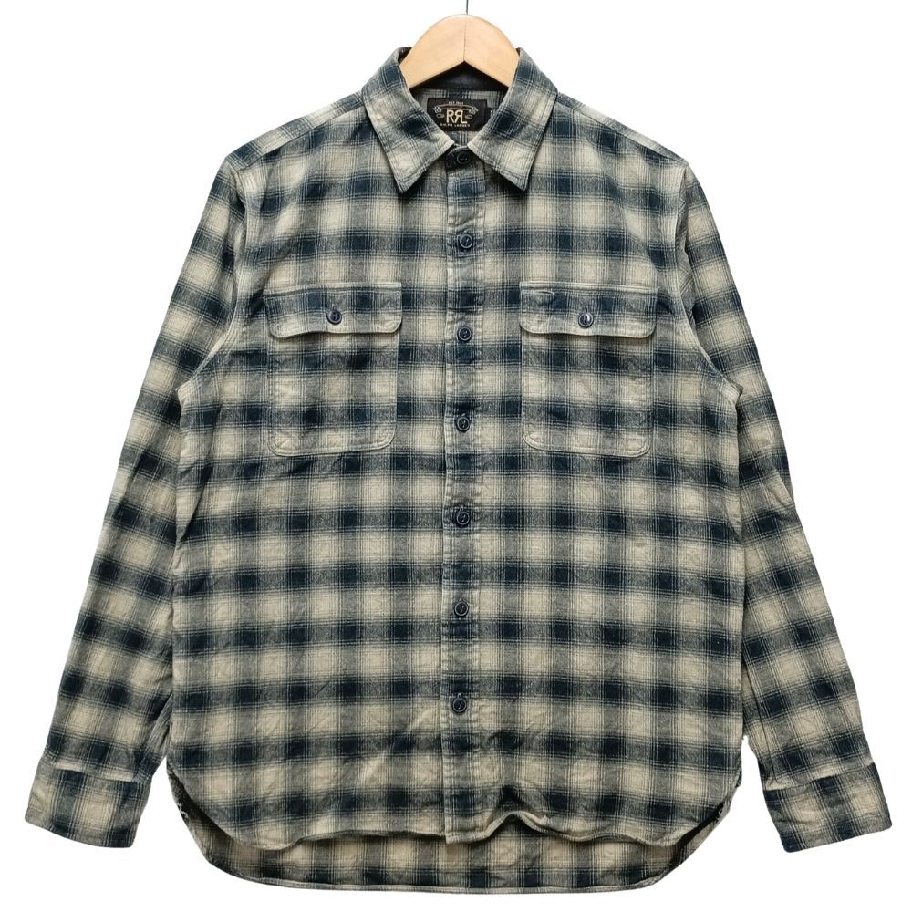 RRL ダブルアールエル プラッドコットンウールワークシャツ ベージュ系