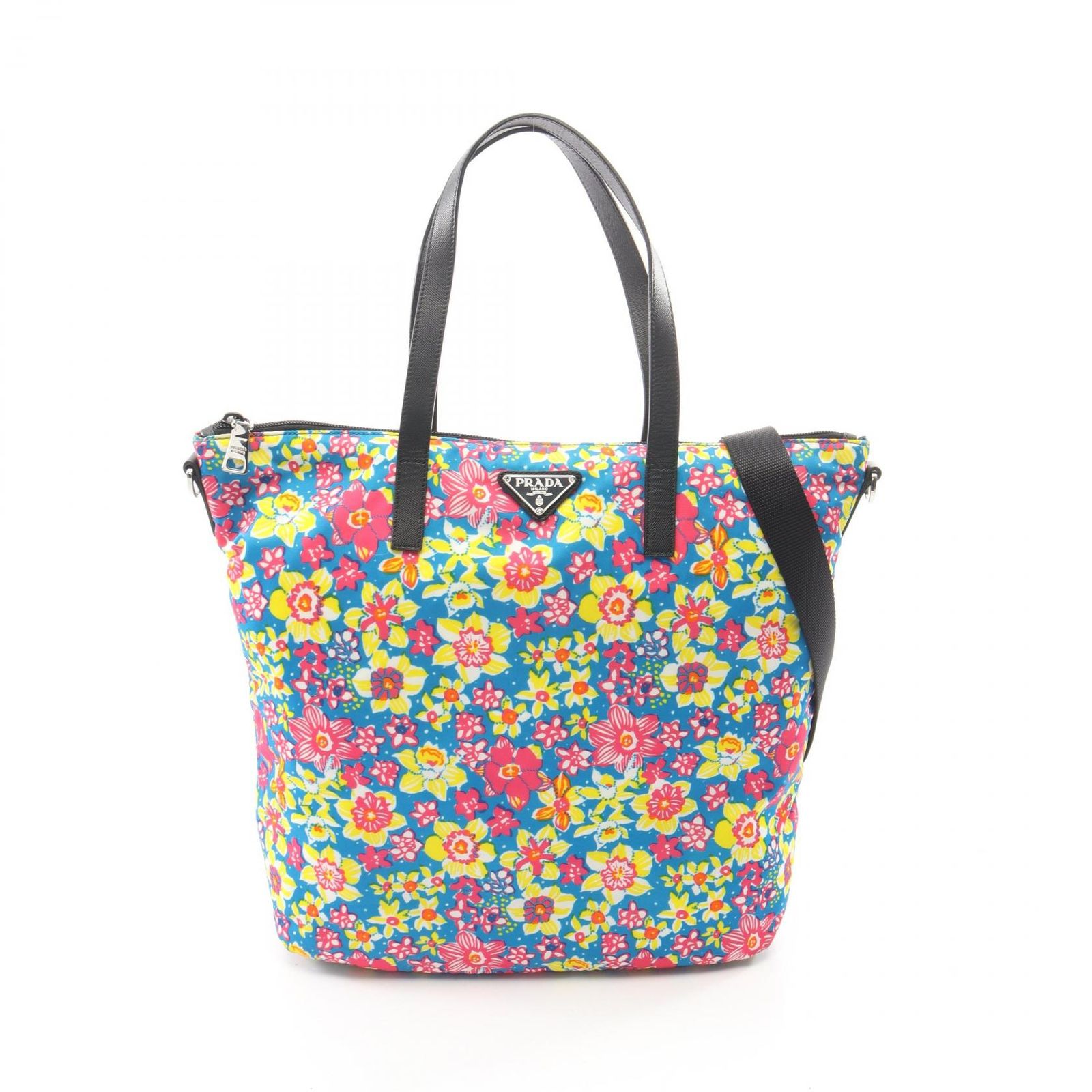 PRADA プラダ TESSUTO STAMPAT 花柄 2WAY トートバッグ