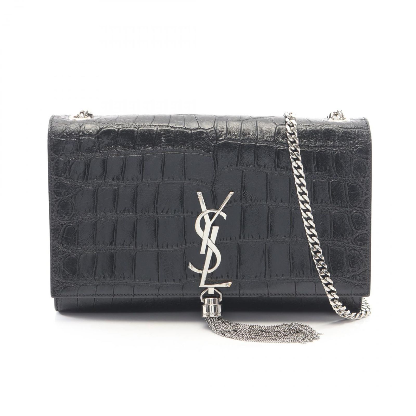 SAINT LAURENT PARIS サンローランパリ ケイト モノグラム クロコ型押し ショルダーバッグ