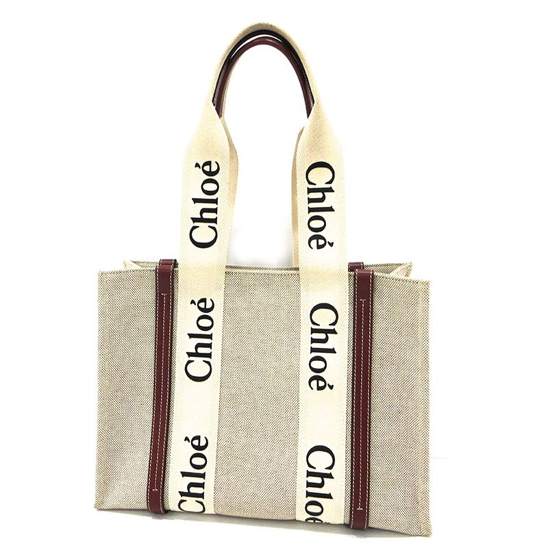 【三重本店】 中古 Chloe | クロエ トートバッグ ウッディ ミディアム CHC22AS383I26 ベージュ 【122】