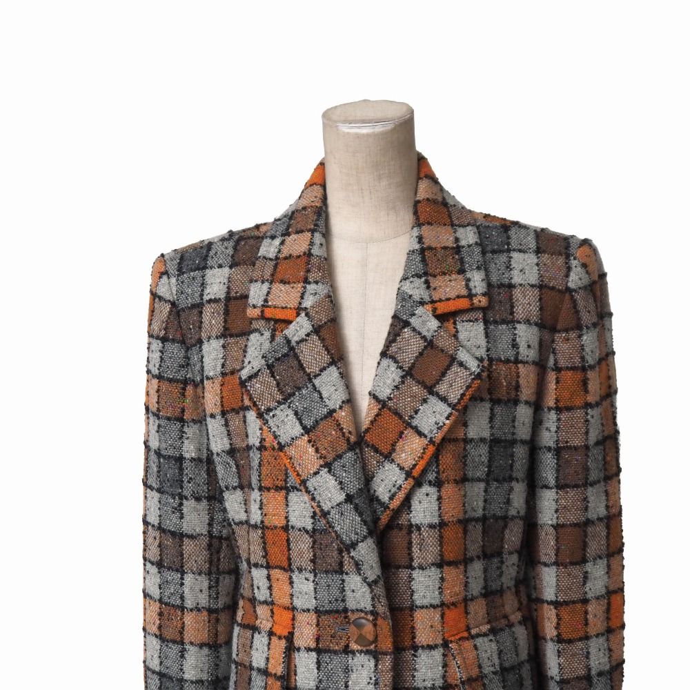 Yves Saint Laurent チェック柄 テーラードジャケット YVES SAINT LAURENT イヴ・サンローラン ヴィンテージ テーラード