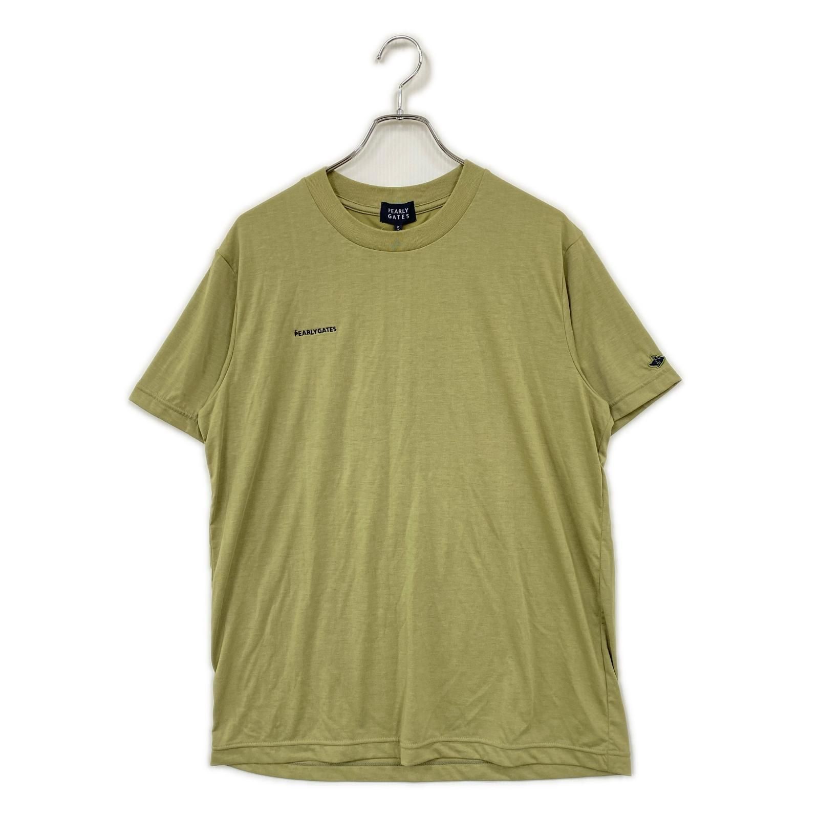 未使用品 メンズ パーリーゲイツ PEARLY GATES 半袖Ｔシャツ 5(L) カーキ シンプル クルーネック