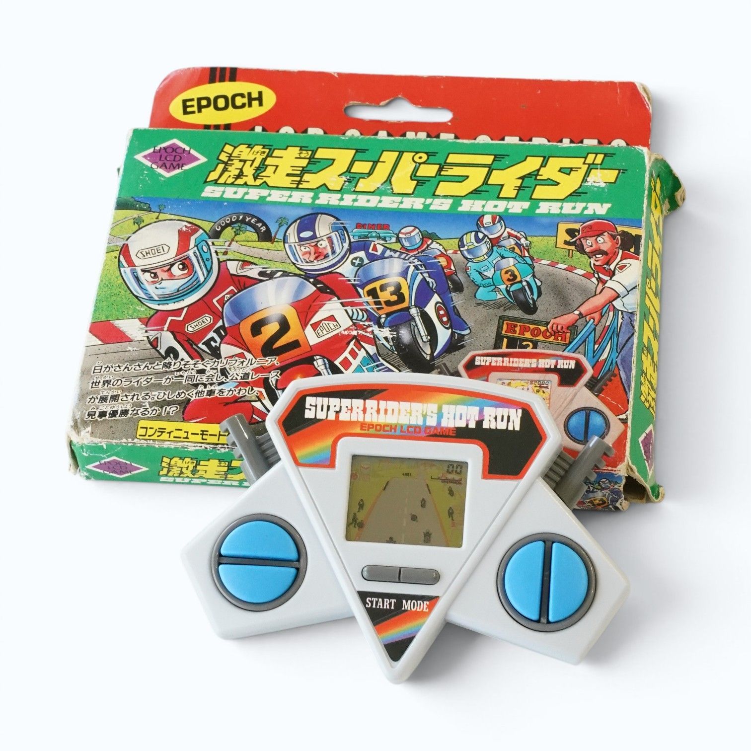 エポック社 激走スーパーライダー SUPER RIDER’S HOT RUN 1990年 LCDゲーム 箱・トレー・LR44電池2個付 動作確認済み 14,652円