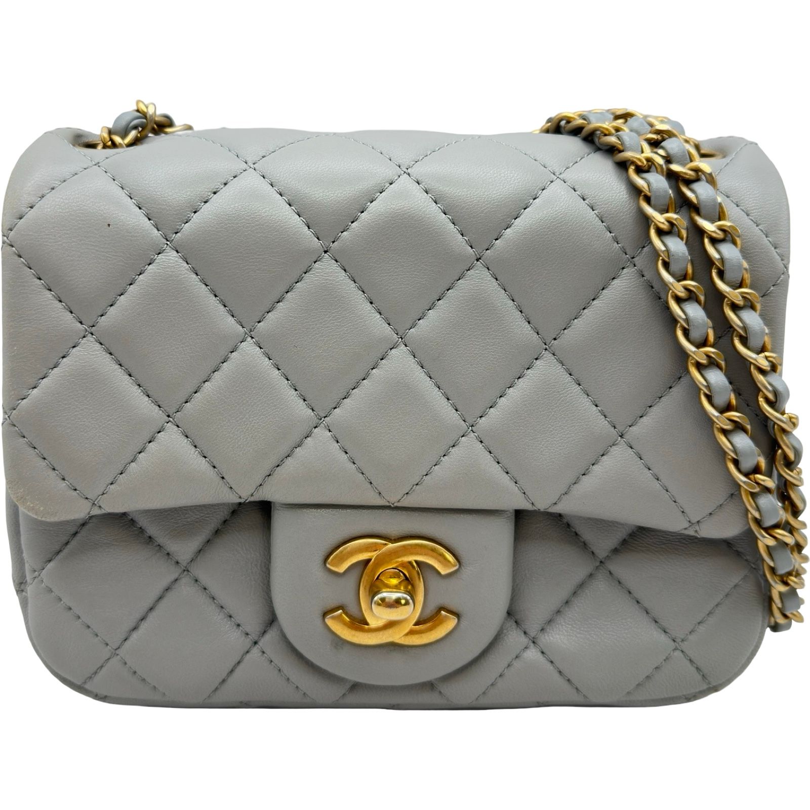 シャネル CHANEL ミニマトラッセ ボールチェーン AS1786 29番台 ライトグレー ゴールド金具 ラムスキン レディース ショルダーバッグ