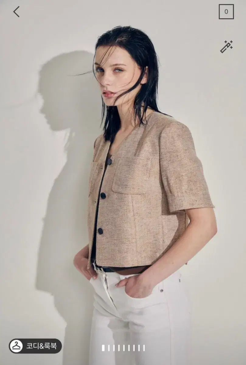 The HANDSOME 24SS マイン MINE リネン ブレンド クロップド ジャケット 44-55