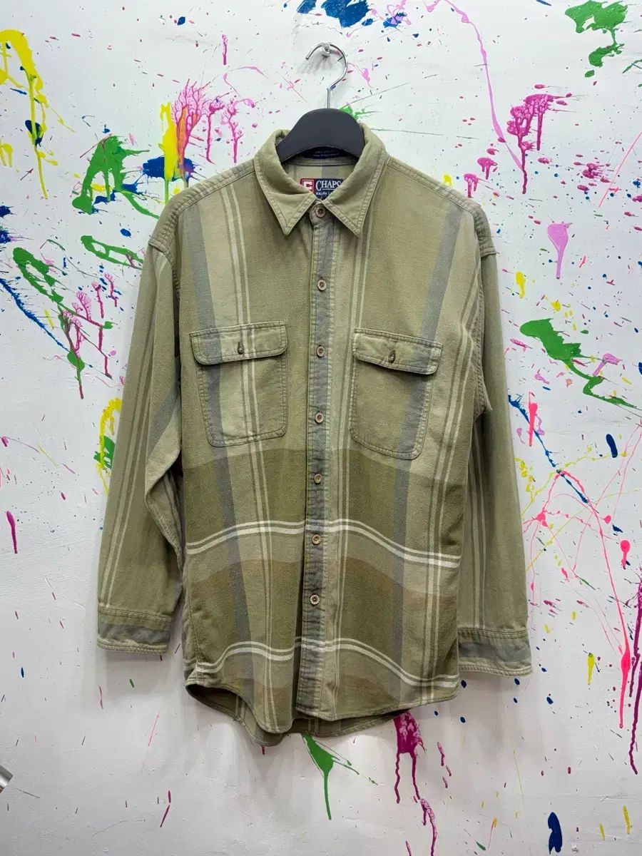 ポロ ラルフローレン チェックシャツ オリーブ M