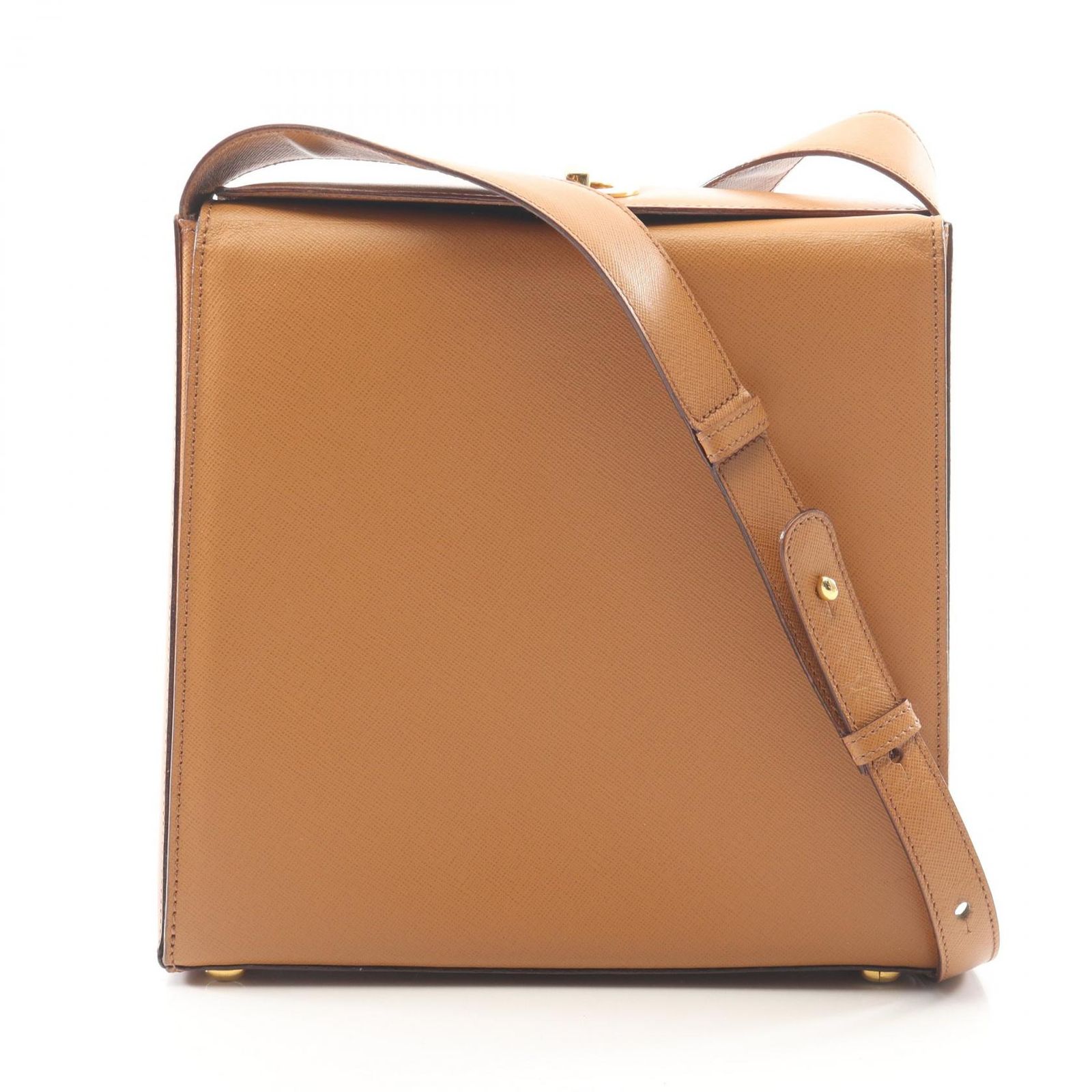 セリーヌ CELINE ショルダーバッグ ターンロック ブラウン レザー ショルダーバッグ レディース Used A