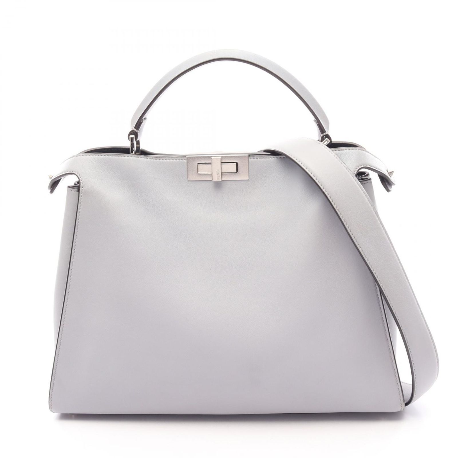 フェンディ FENDI ハンドバッグ ピーカブー エッセンシャル 2WAY 8BN300 ライトグレー その他 ピーカブー エッセンシャル レディース Used A