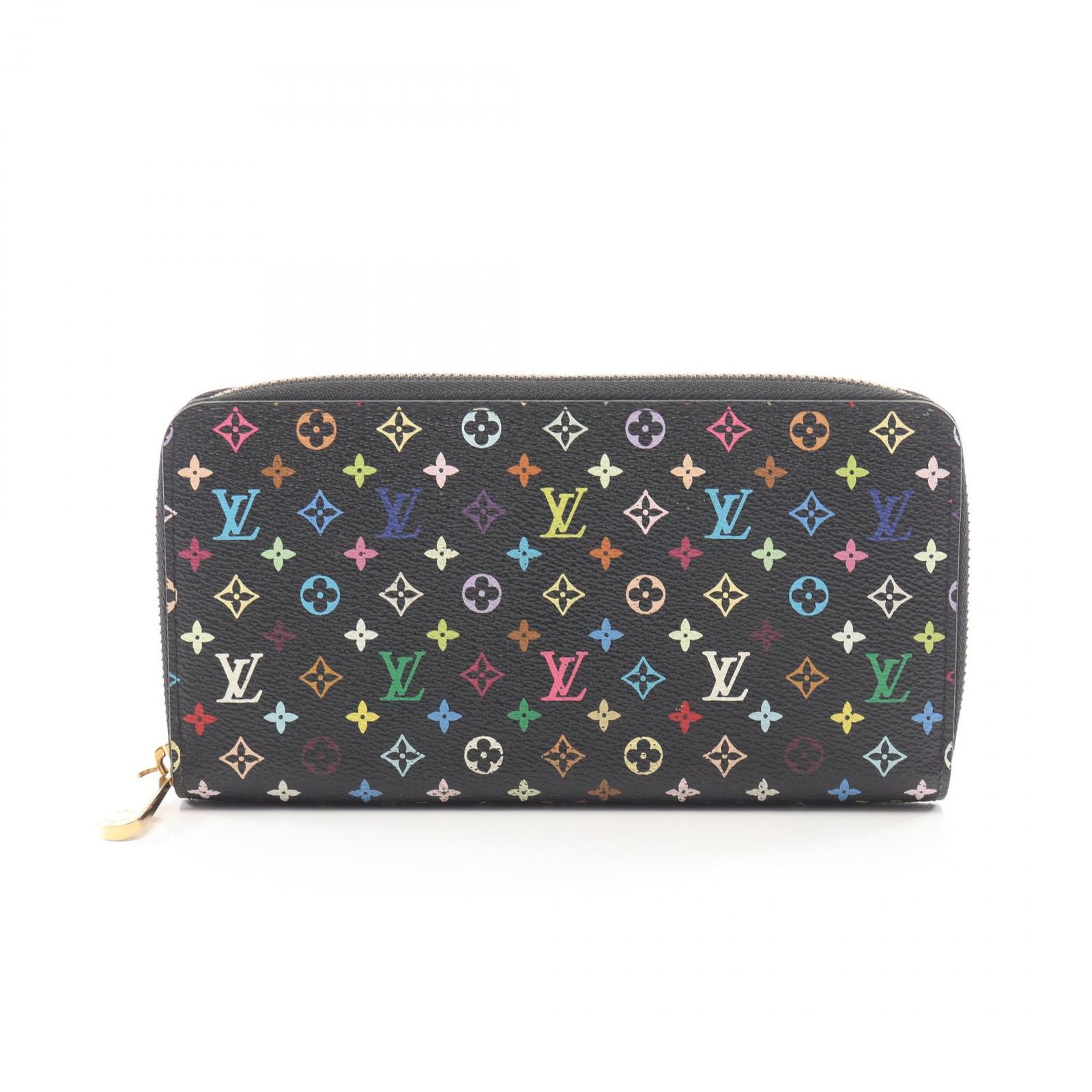 ルイ・ヴィトン LOUIS VUITTON ラウンド長財布 ジッピーウォレット M60243 ノワール/グルナード PVCコーティングキャンバス ジッピーウォレット レディース Used A