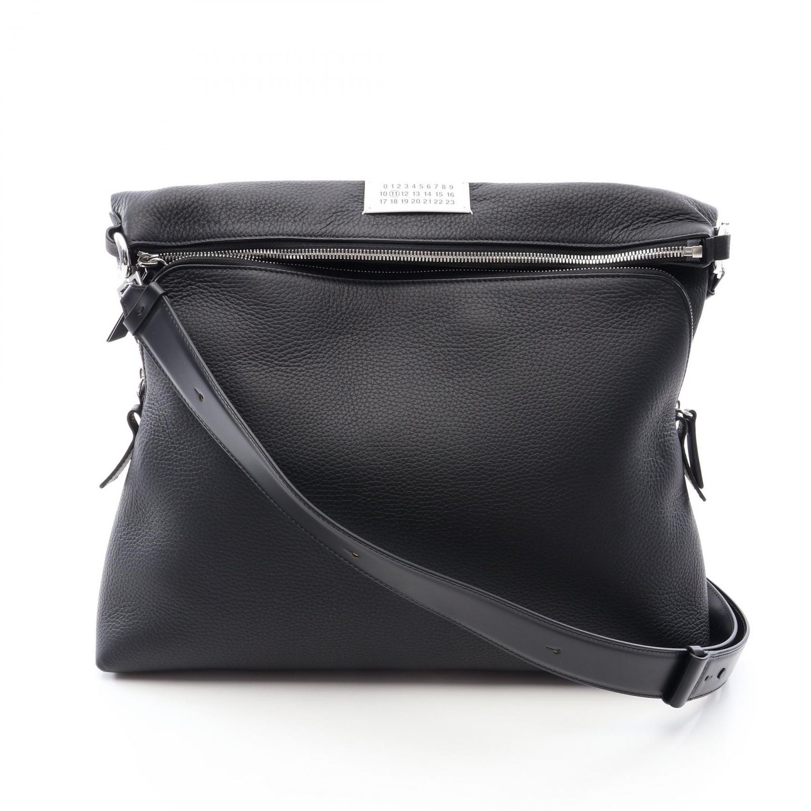メゾンマルジェラ11 Maison Margiela 11 ショルダーバッグ 5AC ブラック レザー ソフト 5AC マルチファンクション ミディアム ユニセックス Used A