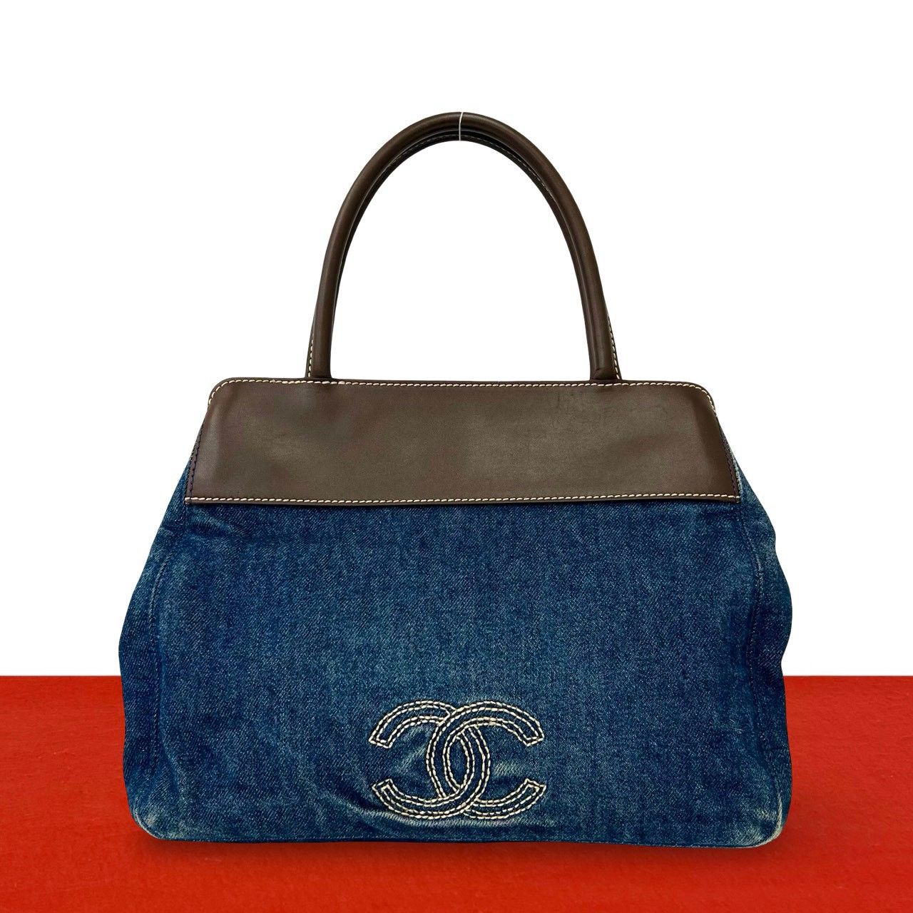 極 美品 シール有 6番台 CHANEL シャネル ココマーク ステッチ デニム