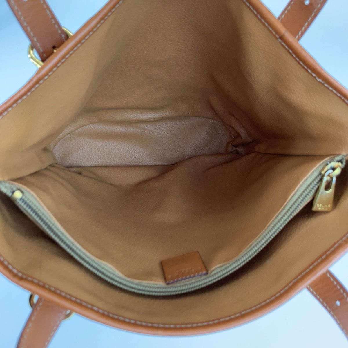 美品 ETRO エトロ ペイズリー柄 ブラウン ゴールド金具 PVC 1457-9906