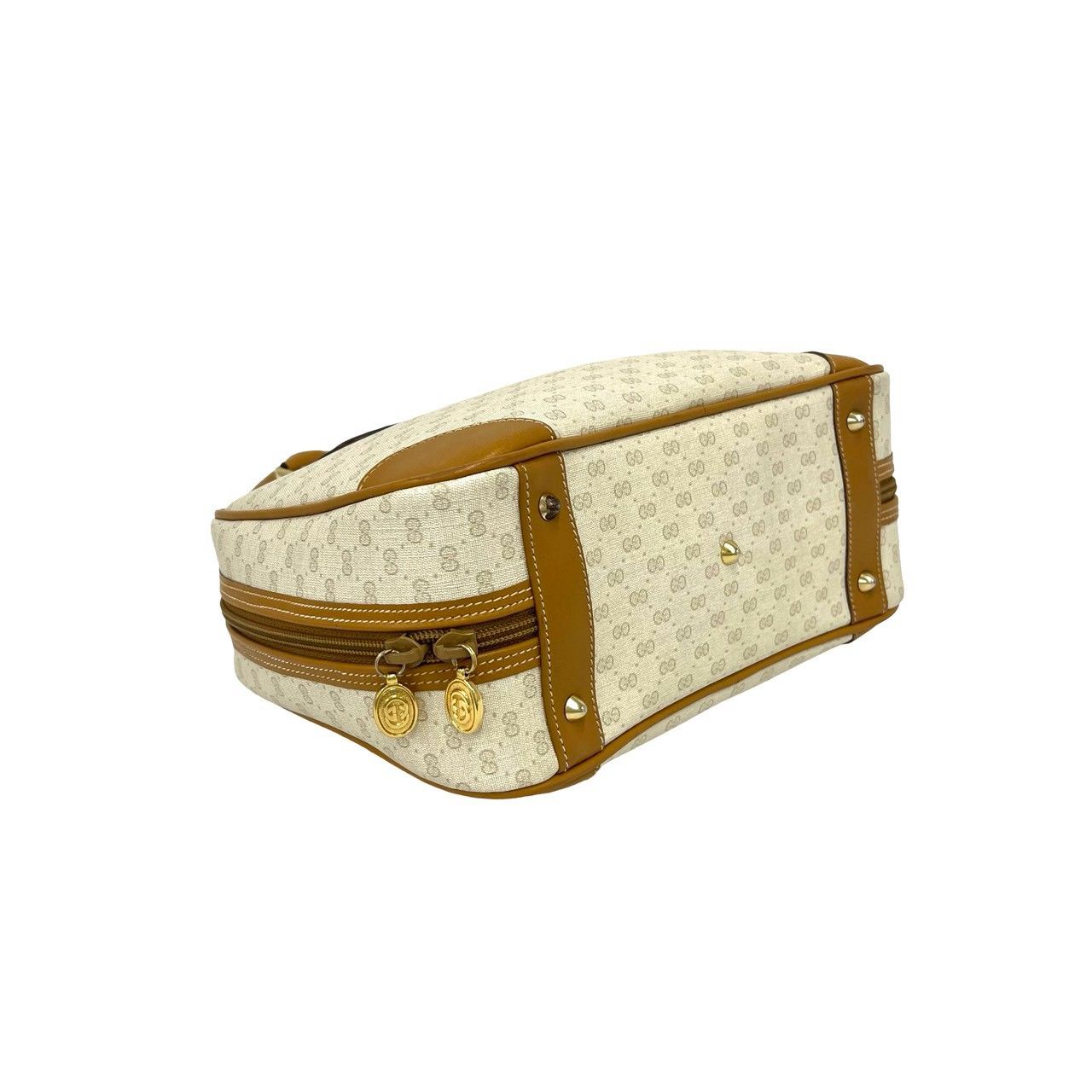 極 美品 GUCCI グッチ オールドグッチ マイクロGG ロゴ レザー 本革