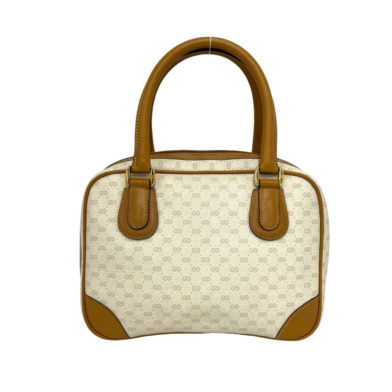 極 美品 GUCCI グッチ オールドグッチ マイクロGG ロゴ レザー 本革 