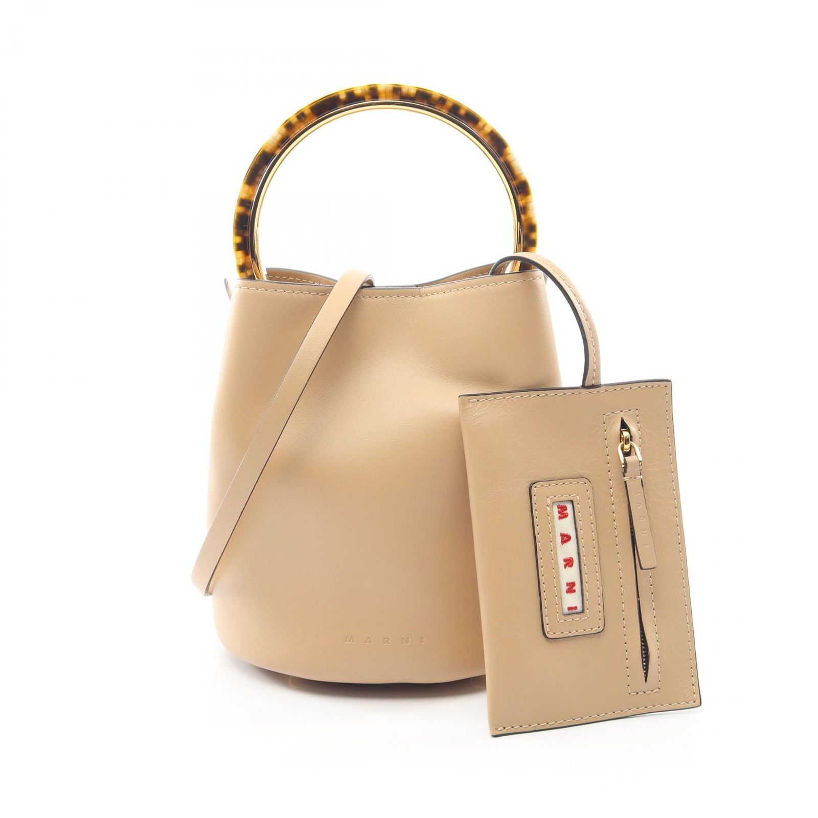 マルニ MARNI ハンドバッグ パニエ 2WAY SCMPU09T28 ベージュ レザー パニエ 2wayショルダーバッグ レディース Used A 34,970円