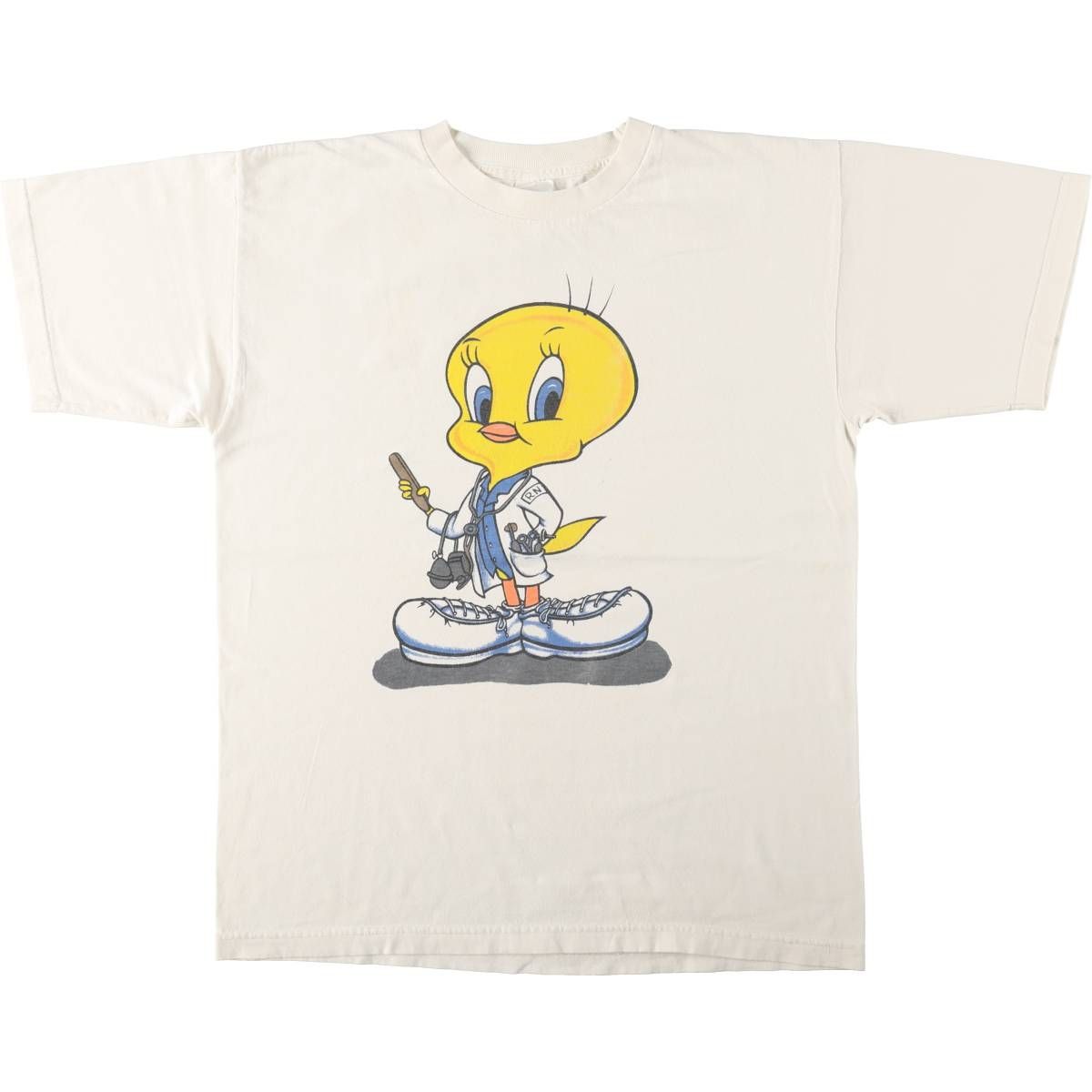 古着 90年代 Murina LOONEY TUNES ルーニーテューンズ トゥイーティー キャラクタープリントTシャツ USA製 メンズL相当/eaa458243