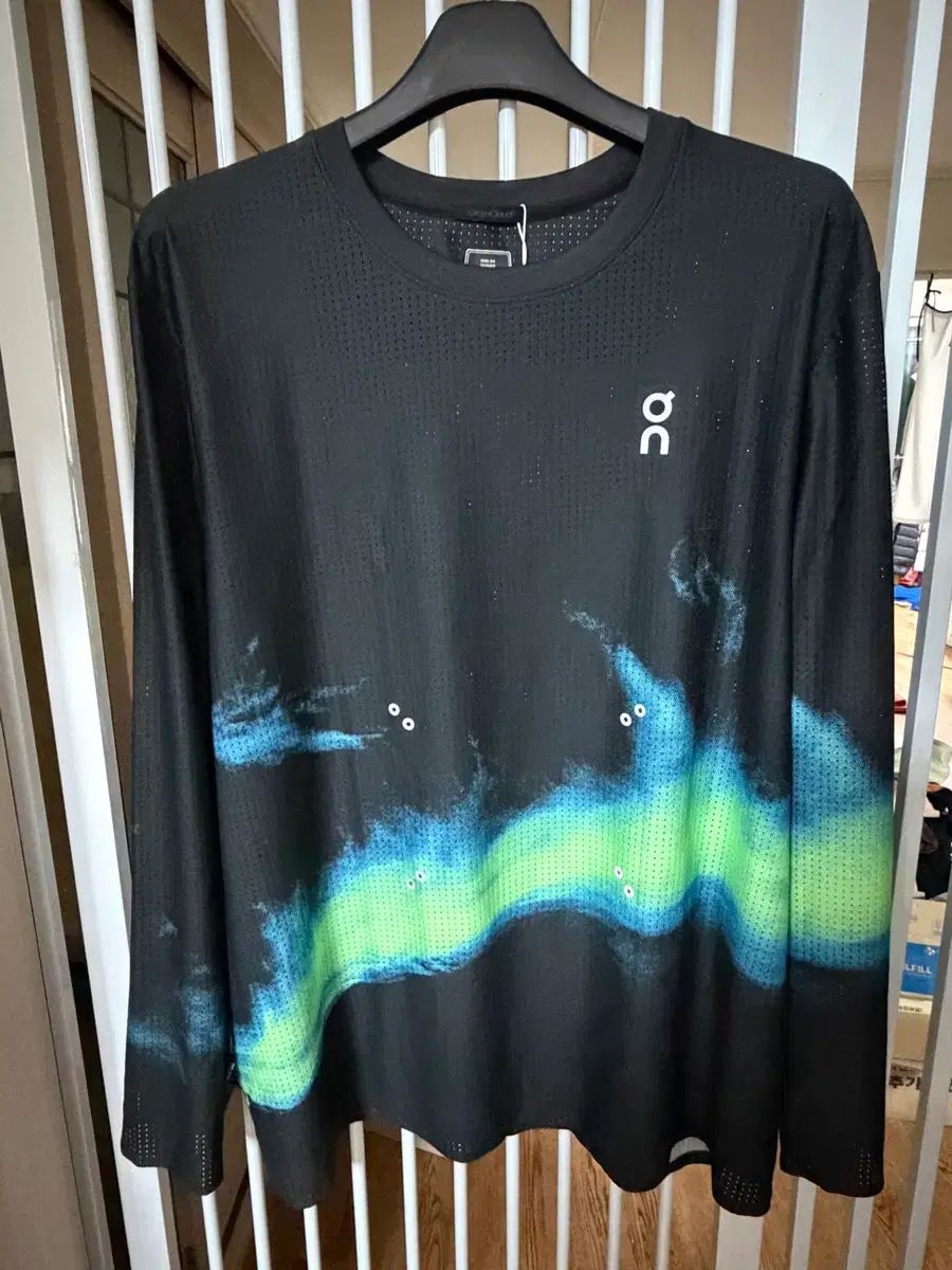 XL オンランニング フェイス メッシュ ロング Tシャツ ブラック ホライゾン