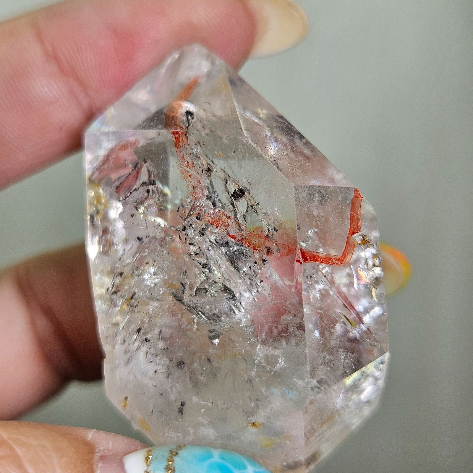虹入り水入り水晶