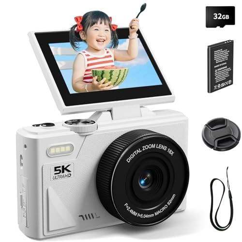 msSRVR コンパクトデジカメ 5K/75MP Wi-Fi転送 ? 修学旅行・旅行の思い出をスマホに即送信 付属の32GB U3高速SDカード | で5K動画も途切れず録画 180°回転・18倍ズームで自撮りもVlogも簡単 学生・初心者向 1f332b09