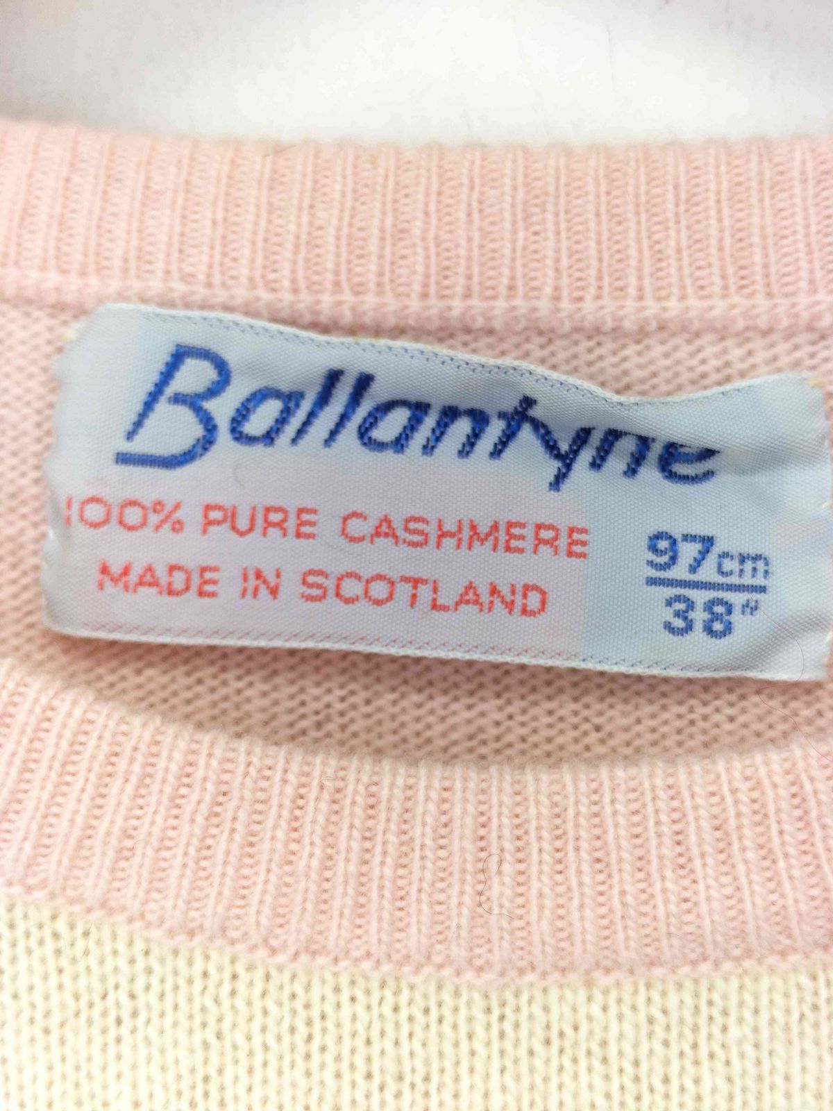 バランタイン BALLANTYNE 80S スコットランド製 カシミヤ100 花柄