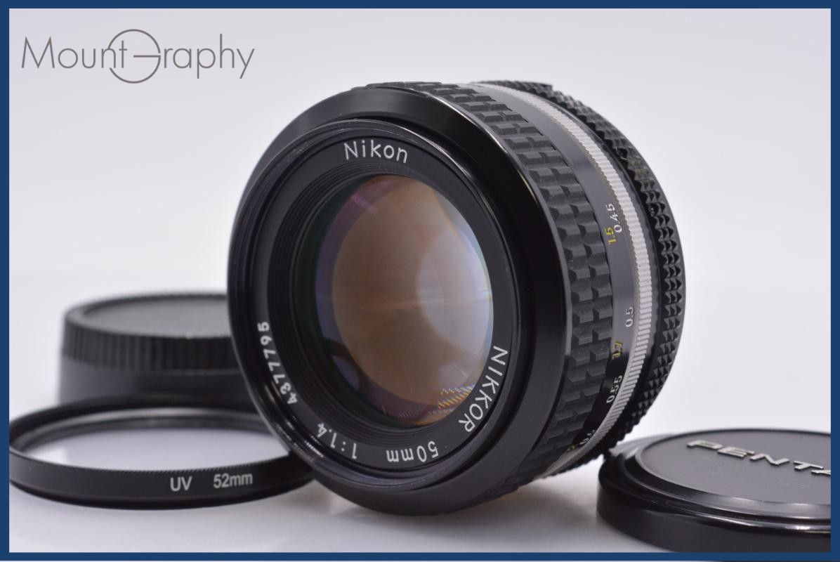 【動作保証】 ニコン Nikon NIKKOR 50mm F1.4 Ai 前後キャップ&レンズフィルター付 同梱無料 #am8967