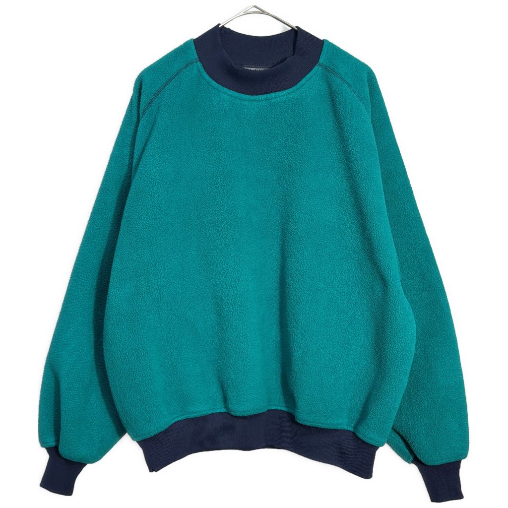 90年代 USA製 LANDS' END ランズエンド フリーススウェット グリーン(メンズ L)中古 古着 Y6794