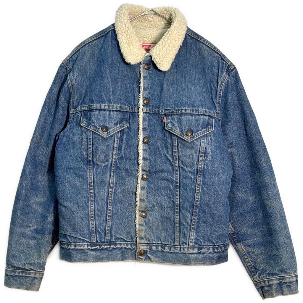 70年代 USA製 Levi's リーバイス デニムボアジャケット ヴィンテージ ブルー(メンズ 44)中古 古着 Y6798