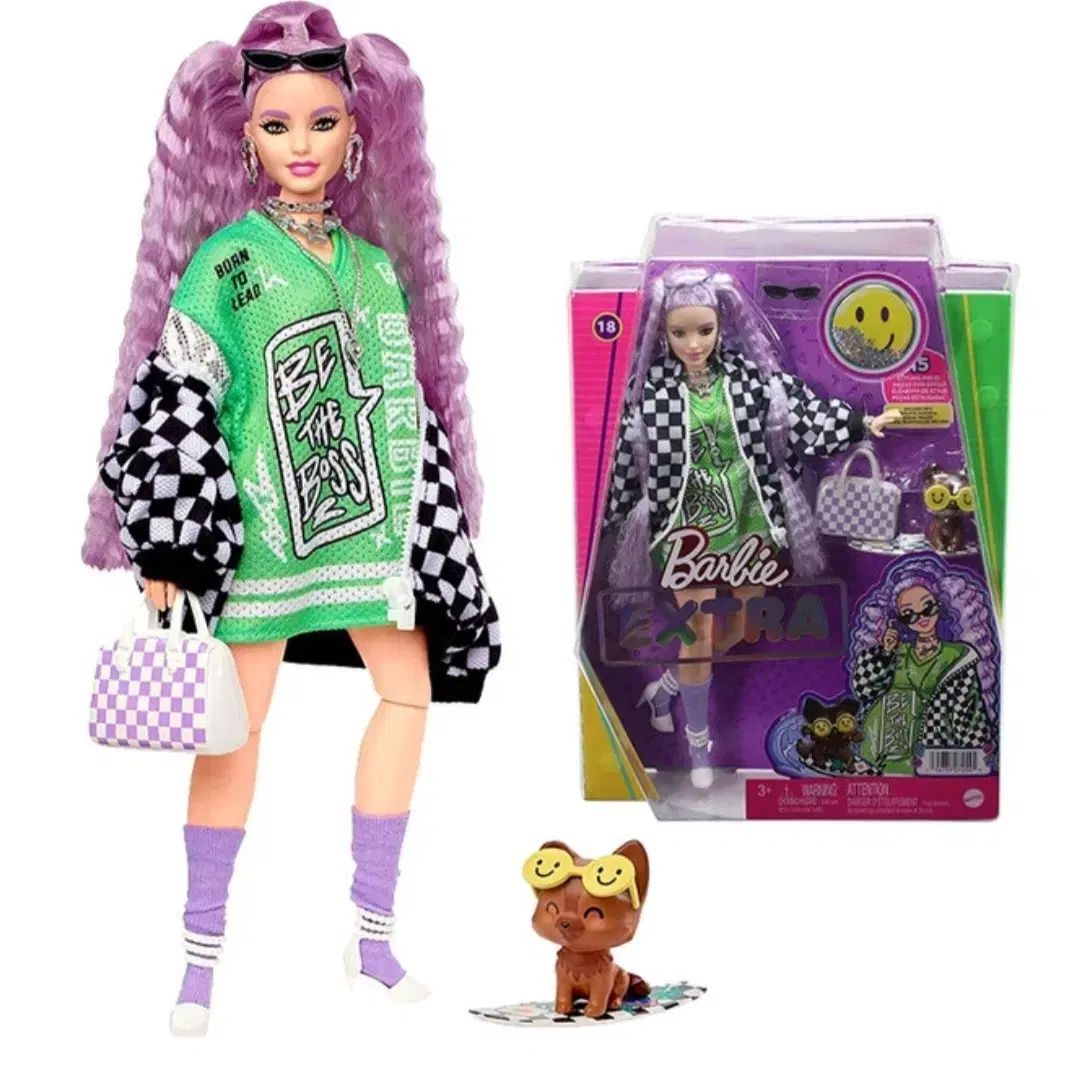 バービーエクス (Barbie Extra) #18 ラベンダー ヘア レーシングカー ジャケット バービー人形 コレクター ぬいぐるみ PLAY ミミ 人形 マロン人形 関節人形