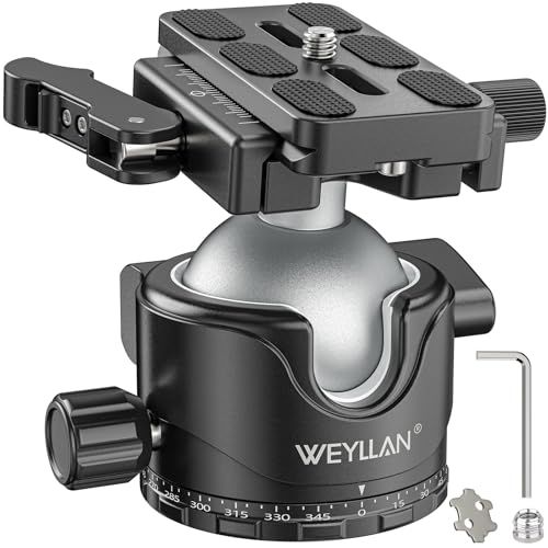 WEYLLAN EH46L ボールヘッド 自由雲台 プロフェッショナルボールヘッド レバー式ロック機構搭載 薄型46mm耐重設計 ARCAスイス互換クイックリリースプレート対応 最大耐荷重25kg/55lbs 三脚/モノポッド/天体望遠鏡用★ 961ebbe4