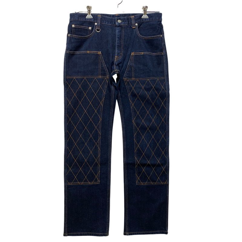 【中古品】 KOJIMA GENES コジマジーンズ DIAMOND STITCH DOUBLE KNEE STRAIGHT DENIM PANTS ダイアモンド ステッチ ダブル ニー ストレート デニム パンツ【156-260730-cs-15-izu】