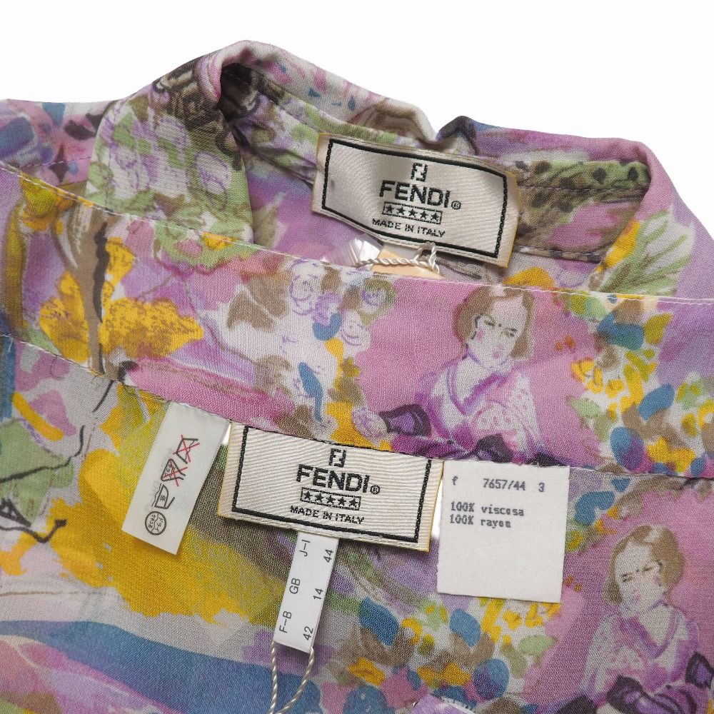 未使用*FENDI*フェンディ　ヴィンテージ　ニットスカート　総柄　42 □未使用品□FENDI フェンディ デッドストック ヴィンテージ スカート